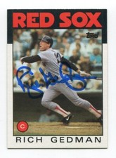 1986 Topps Rich Gedman Signed Card Baseball MLB Autographed AUTO #375