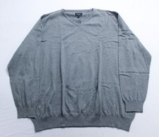 Krumba Men's Solid Oversized Essential V-Neck Sweater AP2 Charcoal Size: 6XL