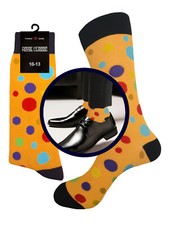 1-6-12 Pk Men's Dress Socks Wedding Socks Polka Dot Cotton True to Size 10-13