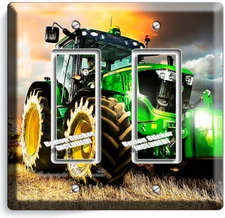 BIG WHEELS FARM TRUCK GREEN TRACTOR LIGHT SWITCH WALL PLATE OUTLET COUNTRY DECOR