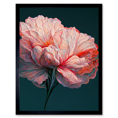 Einzelstielige rosa Nelke abstrakte Blume gerahmt Wandbild Bild Druck 12x16