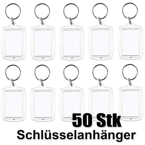 20/50x Acryl Schlüsselanhänger mit Ring für Ihr Foto Bild Werbung Werbeanhänger - Bild 9 von 9