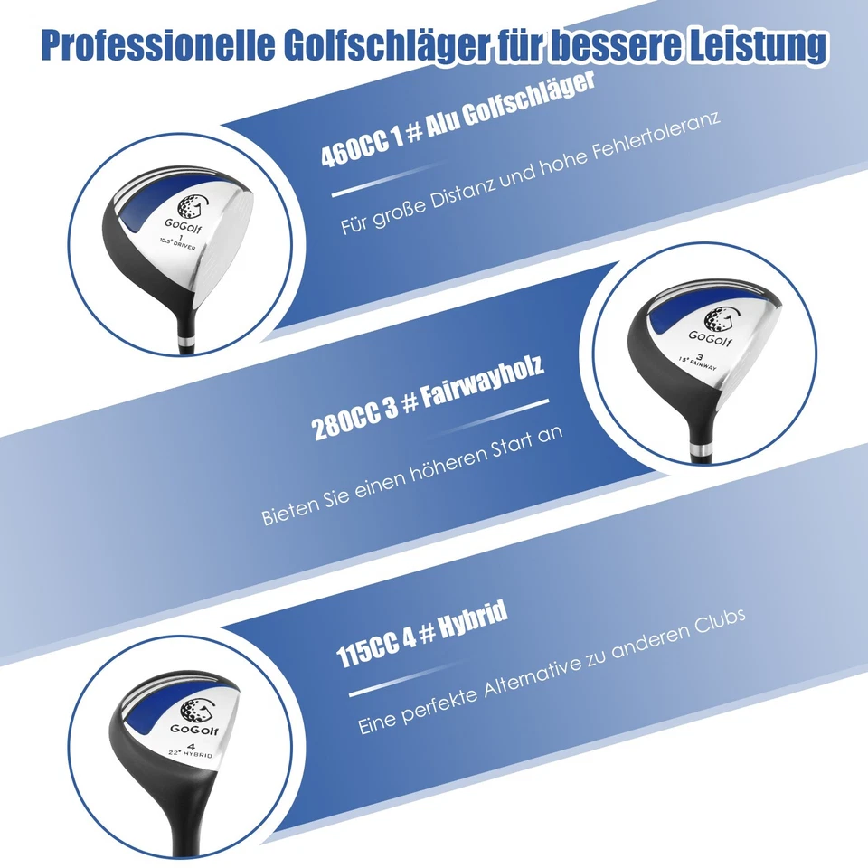Golfschläger Set Herren Golfset Komplettset 10-teiliges Golf Einsteigerset - Bild 3 von 4
