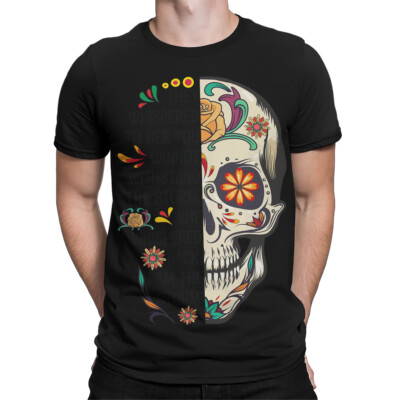 Buntes Sugar Skull Resilience T-Shirt für Männer Tag der Toten Design #DOTD
