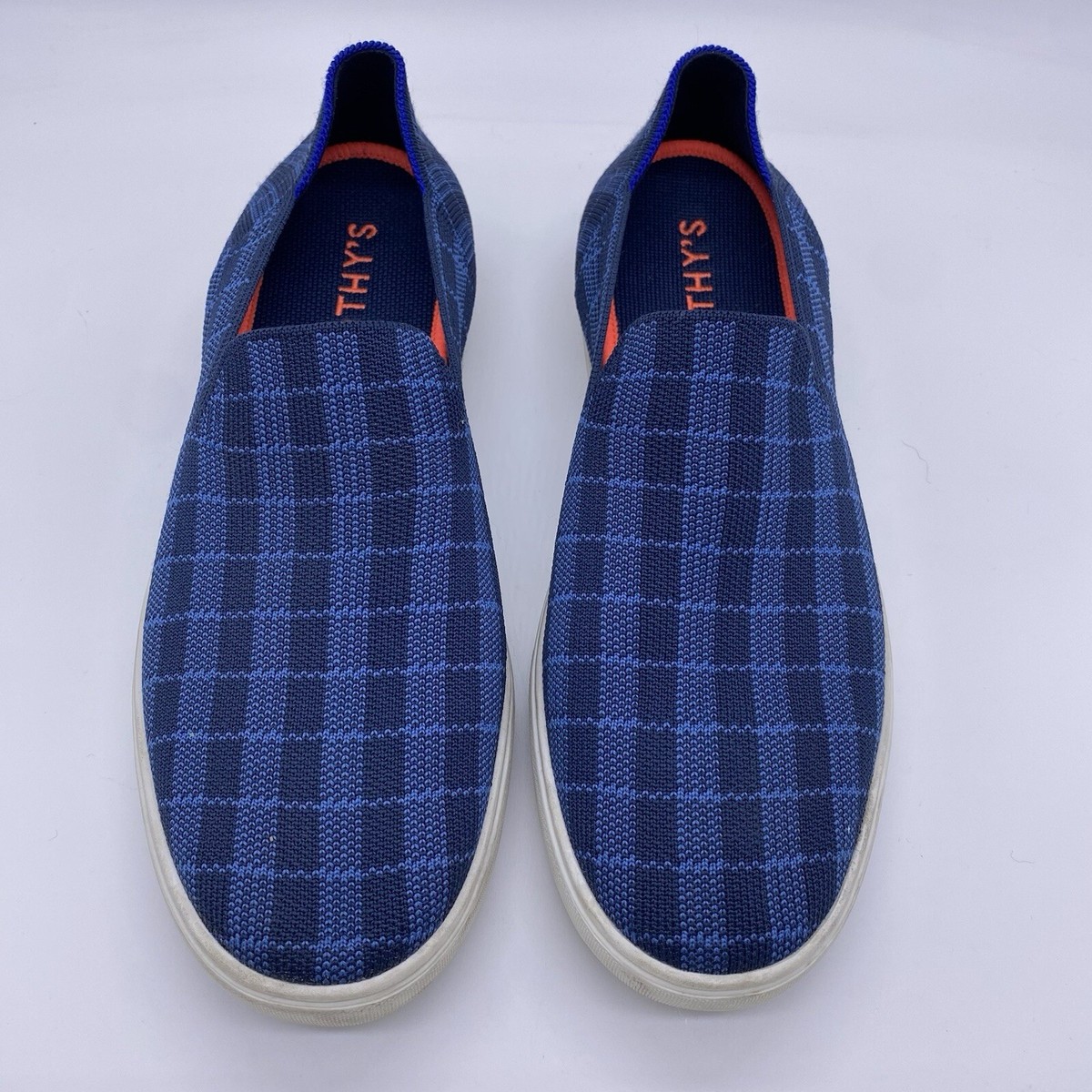 Rothy\'s The Sneaker Retired Indigo Gingham Slip On Shoes Rothy main image 4