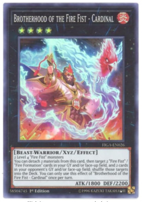Yu-Gi-Oh! - Brotherhood Fire Fist Cardinal - FIGA-EN026 -Super Rare-1st Ed-NM/M