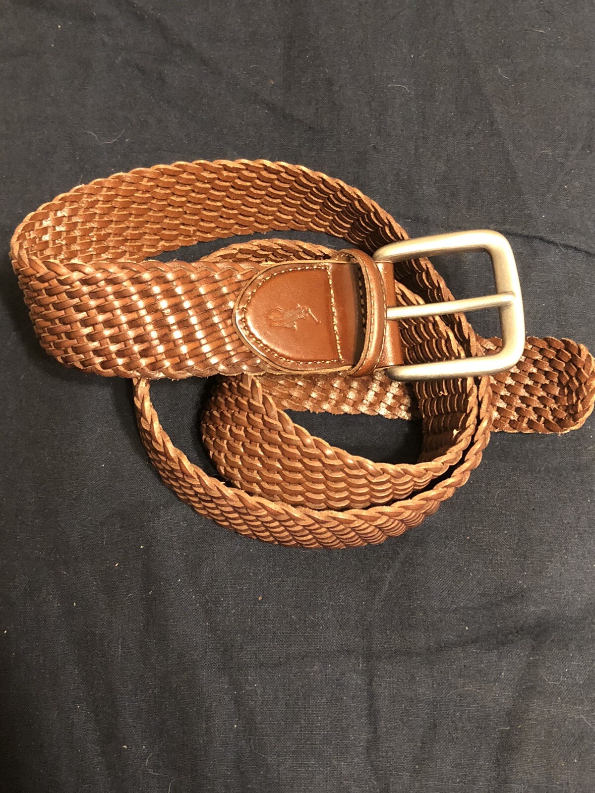 Polo Ralph Lauren Savannah Brown Leather Braided Belt Size 40 95 eBay