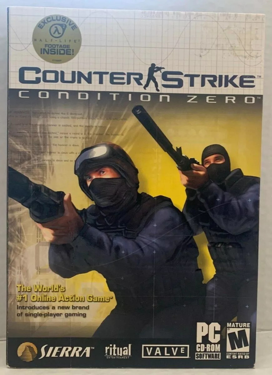 SIERRA COUNTER STRIKE CONDITION ZERO WITH HALF LIFE PC CD ROM GAME RITUAL  VALVE