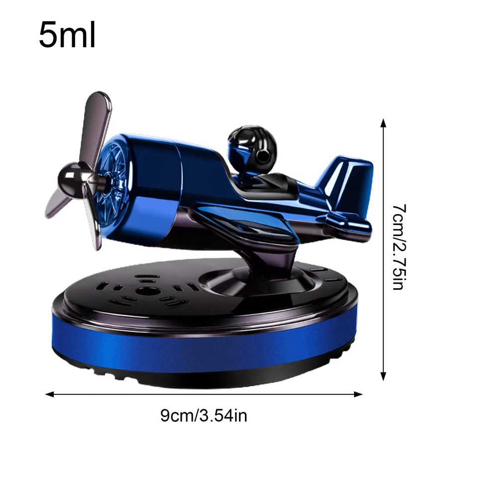 1x Solar Powered Rotating Airplane Air Freshener Car Airplane Fragrance