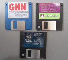 3.5" Floppy Disk LOT of 3 Vintage Internet Service Providers GNN Juno Netcruiser