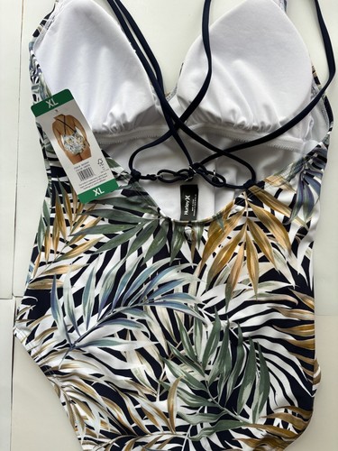 Hurley Damen Größe X-Large einteiliger Badeanzug, UPF 50+ grün tropischer Druck - Bild 5 von 9
