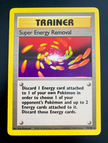 Super Energy Removal 79/102 Base Set Rare Trainer - WOTC Pokemon Card - Photo 1 sur 9
