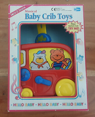 Vintage 90s Wah Hing Toys-Baby Crib toys musical UNTESTED battery operated NOS