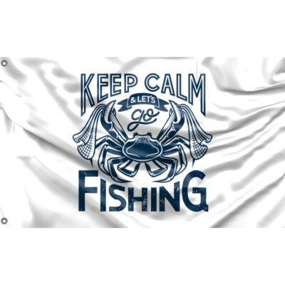 Keep Calm and Let's Go Fischflagge einzigartiges Design 3x5 Fuß/90x150 cm Größe EU Made