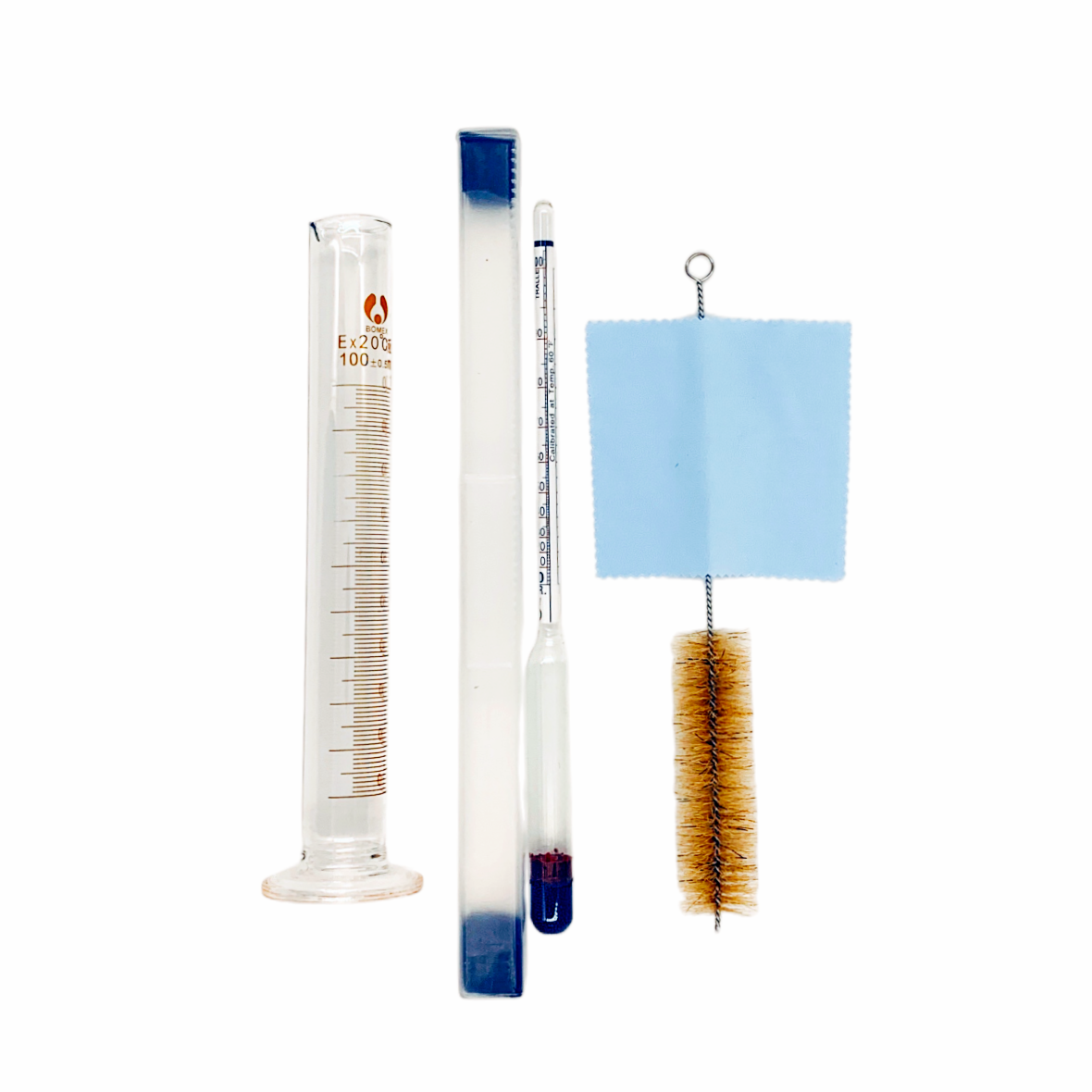OLYCRAFT 4 Idrometri In Vetro Per Alcol 0-200 Proof E 0-100 Tralle - Per Birra Fatta In Casa E Laboratorio, 268x16,5mm - 6