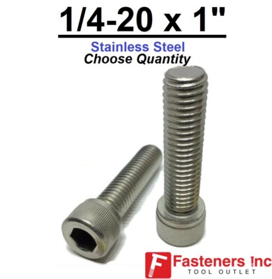 1/4-20 x 1'' Stainless Steel Socket Head Cap Screw Standard 18-8 (Choose Qty)