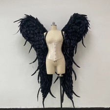 Black Devil Wings From Goose Feathers Handmade Cosplay Photography Costume