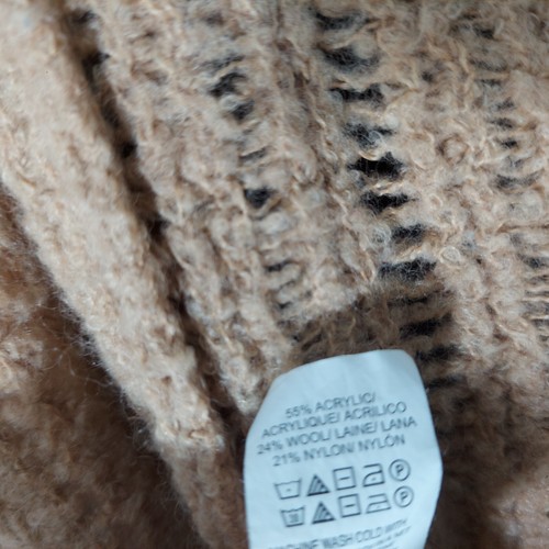 Lucky Brand Women Cardigan M Wool Open Shawl Neck Tan Knit Preppy Casual - Bild 6 von 12