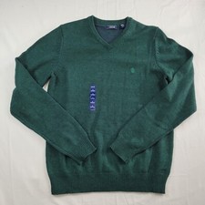 NEW Izod Sweater Men's Size Small Green Premium Essentials Classic Fit V-Neck S