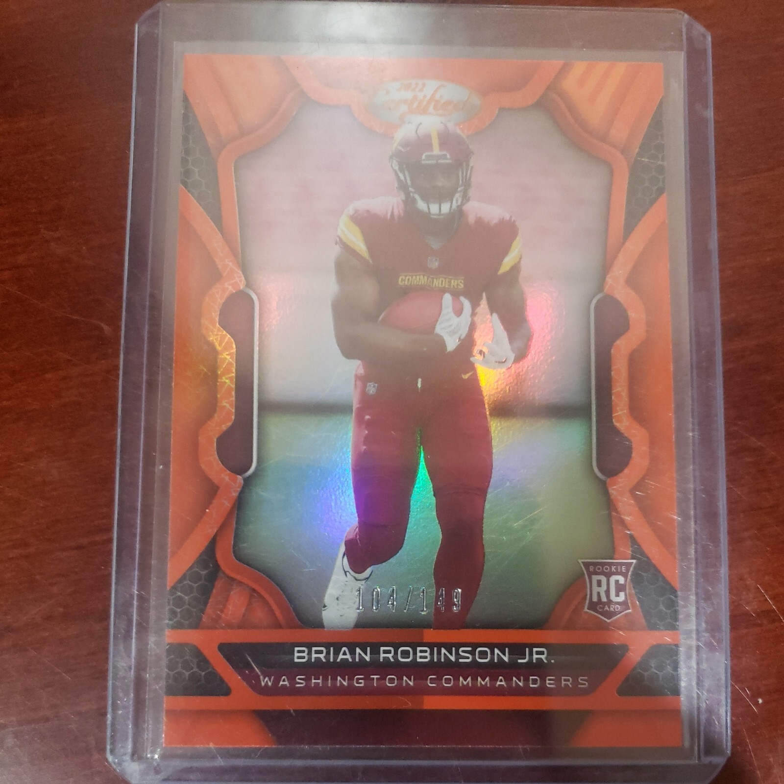 Brian Robinson Jr 2022 Certified Mirror Orange 104/149 #123 RC Commanders