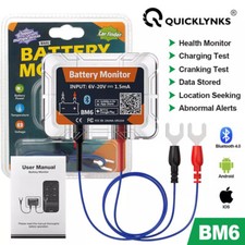 QUICKLYNKS BM6 BT 4.0 Car Battery Monitor 12V Tester Charging Cranking Analyzer