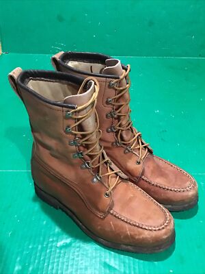 希少 80s MASON CHIPEWA vintage モックトゥワークブーツ Vtg Mason Chippewa Falls Work Boots 9 E Velvet-eez Insole Made USA