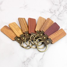 10PCS Blank Wood Keychain DIY Custom Wood Key Chains Key Tags DIY Wood Tag