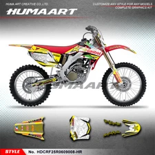 MX Full Graphics Custom Vinyl Stickers Decal Kit for CRF250R 2006 2007 2008 2009