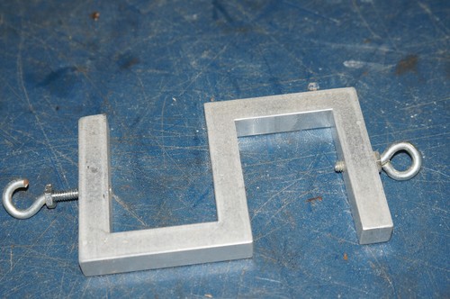 Aluminum Square S-shaped Hanger Bracket Spring 5"L x 3"W x 0.5"T w/ Hook & Ring