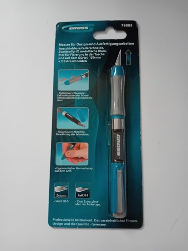 Cuchillo de precisión de diseñador con 2 cuchillas retráctiles 150mm, marca GRUESS 78885 - Imagen 7 de 8