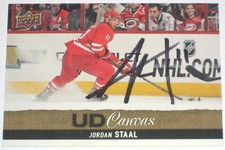 JORDAN STAAL SIGNED 13-14 UPPER DECK CANVAS HURRICANES CARD AUTOGRAPH AUTO!!