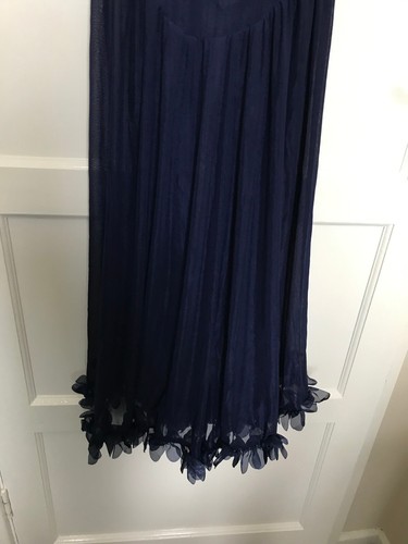 Sheer Babydoll Nightie Chemise UK 10 Chiffon Flouncy Blue Floral Sexy Nightdress - Picture 4 of 7