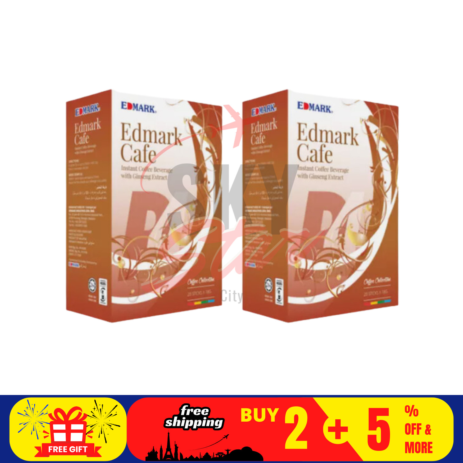 2 X Edmark Café Arábica Café Tostado Ginseng Soporte de Memoria Gano