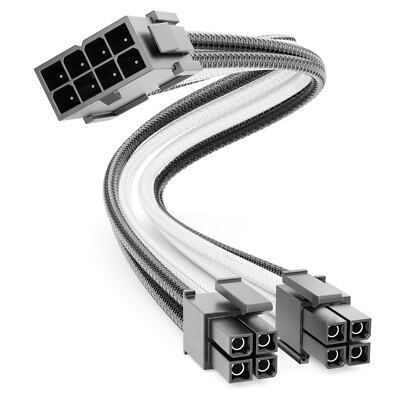 4+4 Pin EPS CPU Prozessor Strom Kabel Intern 30cm 18 AWG PSU PC Computer Weiß