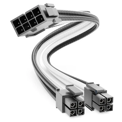 DELEYCON 4+4 Pin EPS CPU Prozessor Strom Kabel Intern 30cm 18 AWG PSU PC Computer Weiß