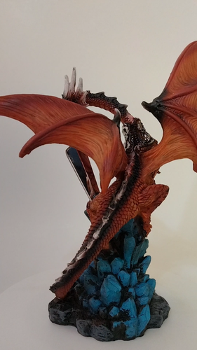 Red Winged Dragon Guardian with Magical Crystals Collectible Figuring H = 9 in - Video 1 of 1