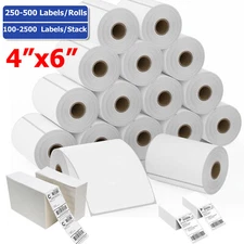 Fanfold/Roll 4"x6" Direct Thermal Address Shipping Labels For Rollo & Zebra