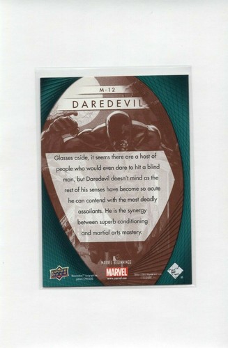 2012 Marvel Beginnings DAREDEVIL Series 2 PRIME MICROMOTION Etched Foil M-12 UD - Picture 2 of 2