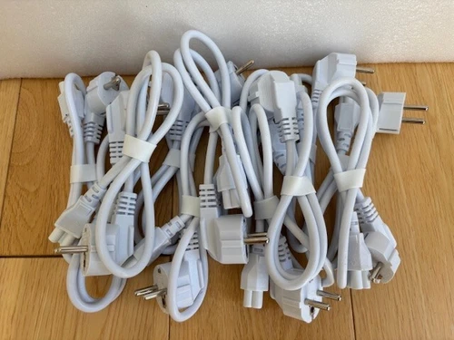 12 x EU Schucko 2 Pin 16Amp plug 60cm Power lead to moulded straight Clover Leaf
