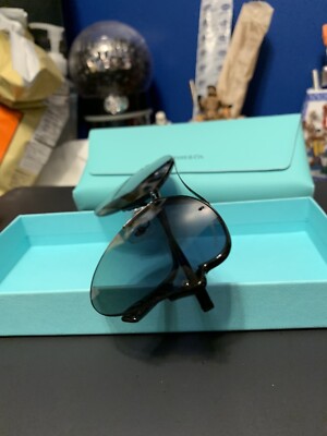 New Tiffany & Co. Silver Metal Sunglasses Blue Gradient Lens  display picture 1