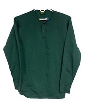 Cabelas Mens Long Sleeve Green XL Tall Polo Shirt Polyester Lycra Made In USA
