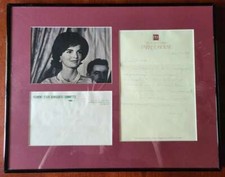 Jacqueline Kennedy JSA Coa Hand Signed Matted Letter Autograph
