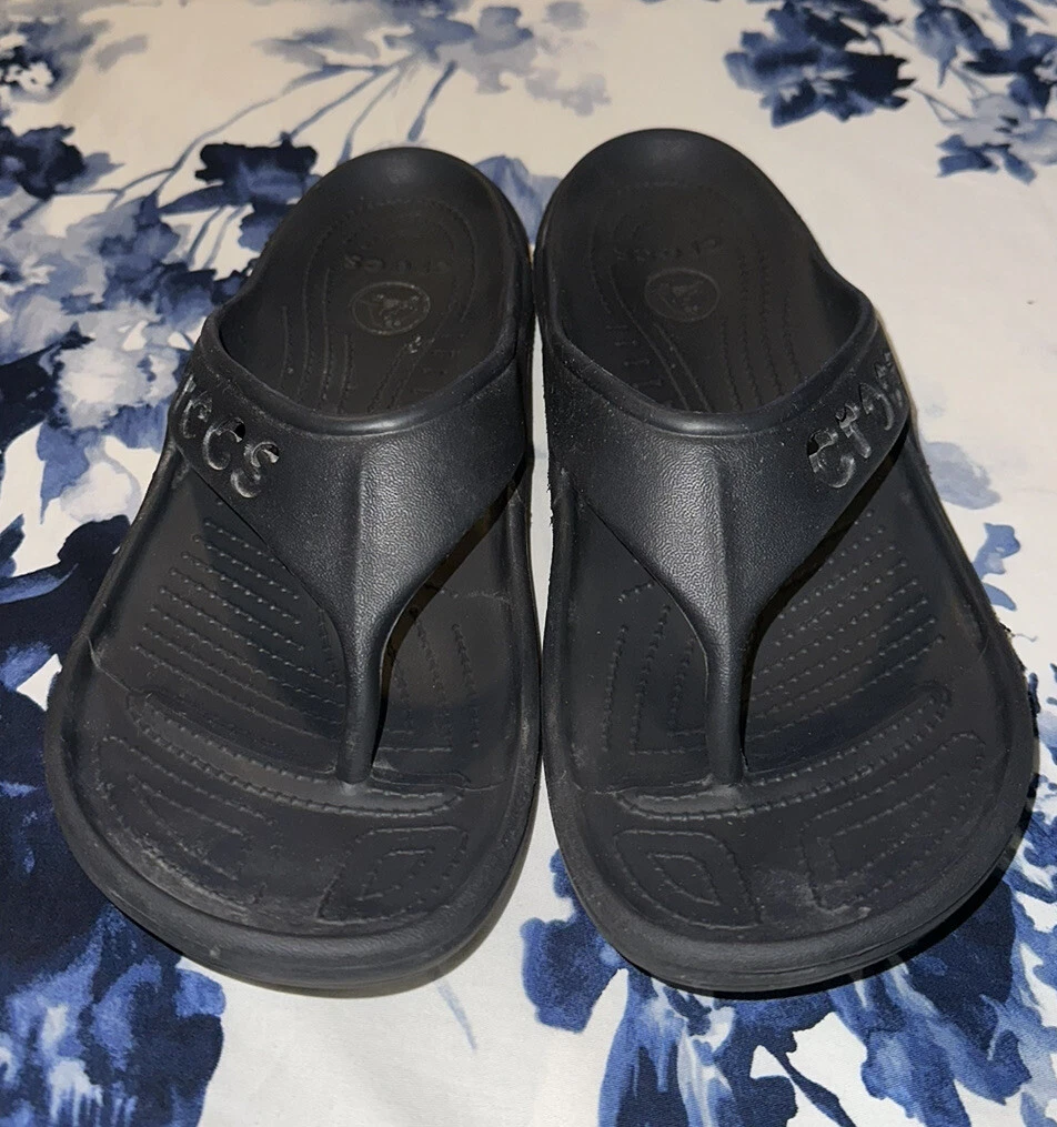 Crocs Baya Flip Mens Black Sandals Slides Size 11 Flip Flops