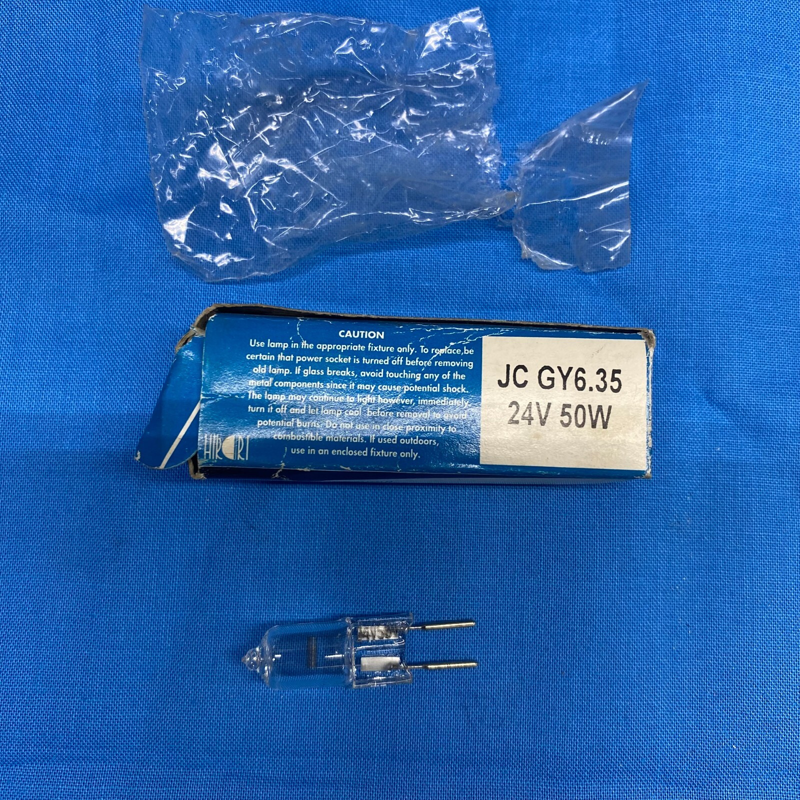 HIKARI HALOGEN LAMPS JC GY6.35 24V 50W BULB 2 PIN LENGTH: 1-