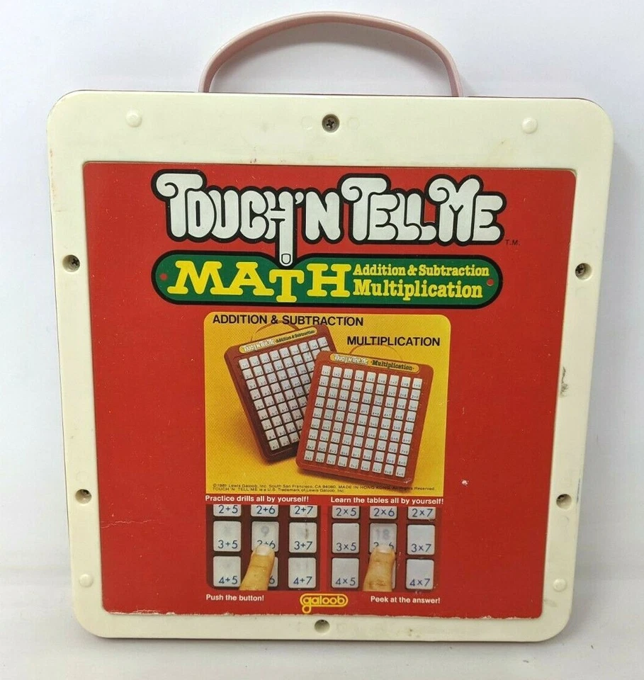 Juguete de aprendizaje de matemáticas de colección 1981 Galoob Touch 'N Tell Me adición resta RF21 Foto 2 de 2