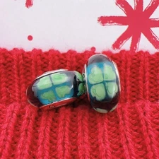 2pcs Authentic Colored Murano Glass Bead 925 Silver Core European Charm