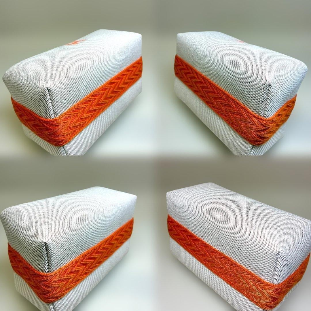 HERMES Bride-a-Brac PM Cotton Canvas Orange Pouch — image 5
