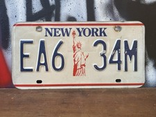 1980s New York License Plate Vintage Statue Of Liberty Tag Garage Shop Decor