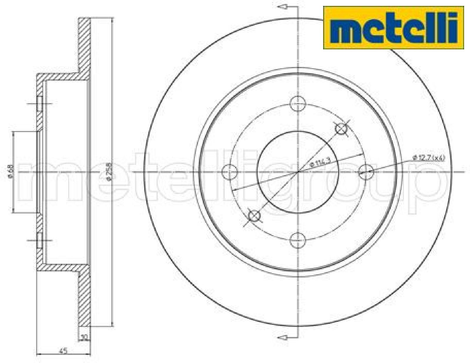 2x Bremsscheibe metelli 23-0633 2 Bremsscheiben Hinterachse Hinten für Nissan