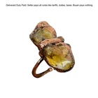 Citrine Rough Stone Handcrafted Electroformed Wife Promise Ring Jewelry Copper